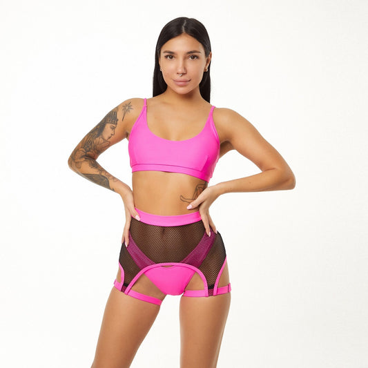 POLERINA- NETTING GARTER- ROSA