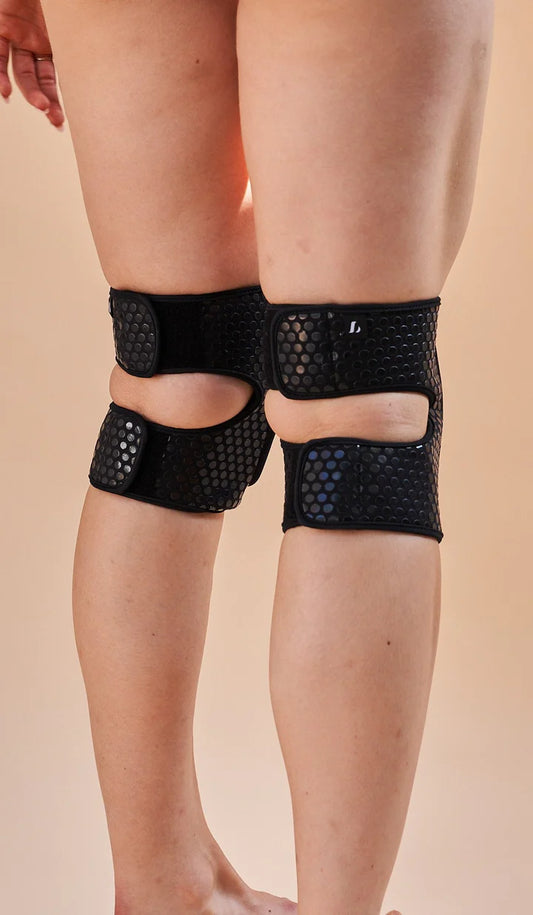 LUNALAE VELCRO STICKY GRIP KNEE PADS- SVART
