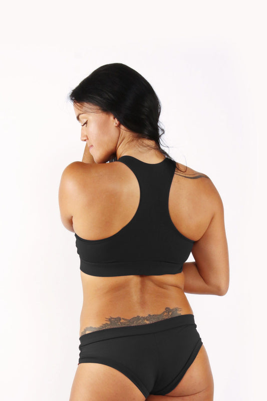 OFF THE POLE KEYHOLE SPORTS BH- SVART