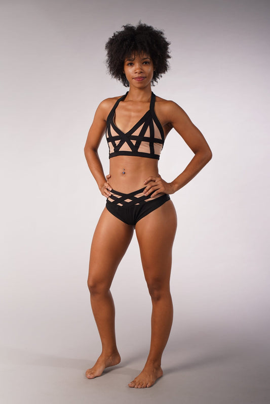 OFF THE POLE CAGED TOP - TAN