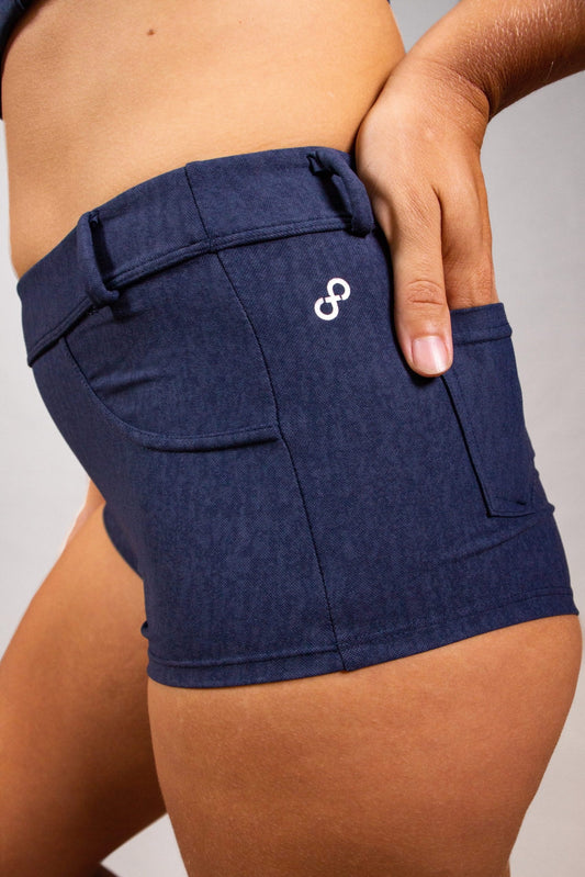 OFF THE POLE DENIM SHORTS- BLÅ