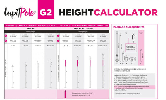 LUPIT POLE CLASSIC G2 EXTENSION- 500 MM STAINLESS STEEL 42 MM