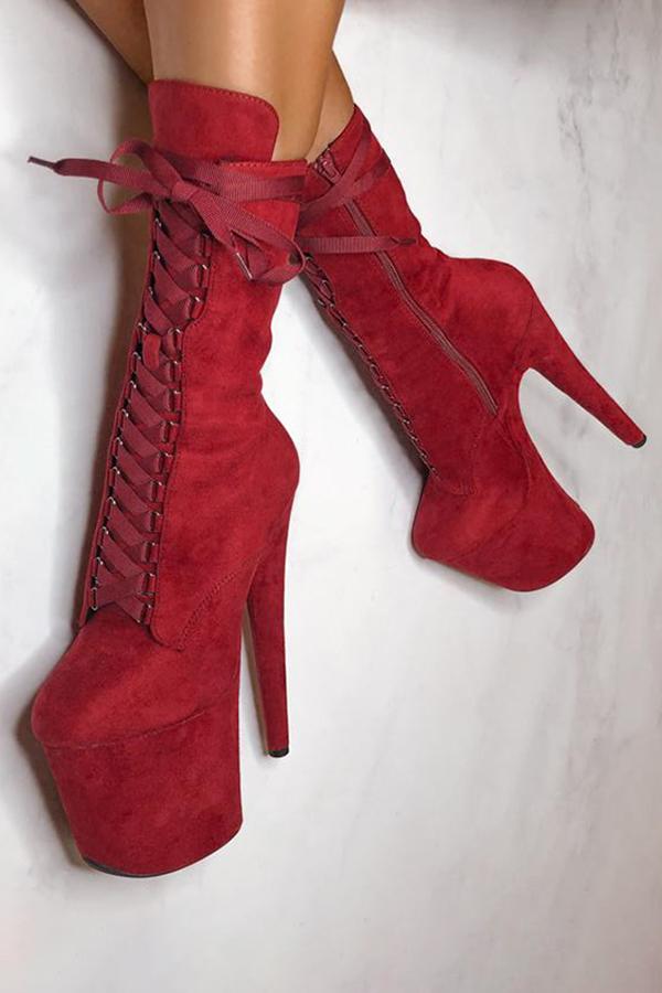 HELLA HEELS HIGH BABYDOLL DARK RED