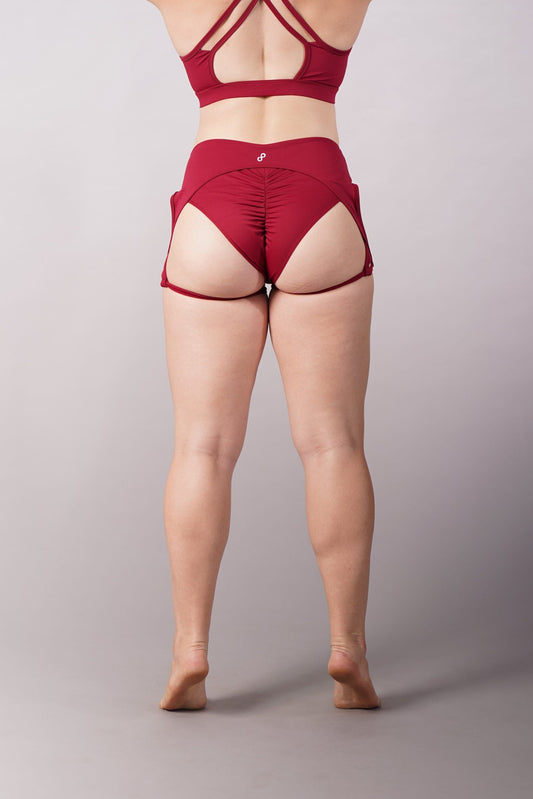 OFF THE POLE GARTER SHORTS VINRØD