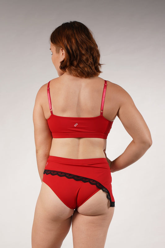 OFF THE POLE LACE TOP RØD