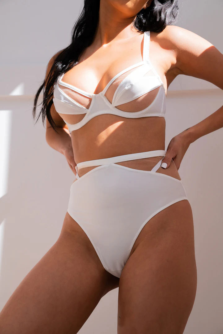 LUNALAE ADELE BOTTOM - MESH CUT OUT HIGH WAIST BOTTOMS FLERE FARGER
