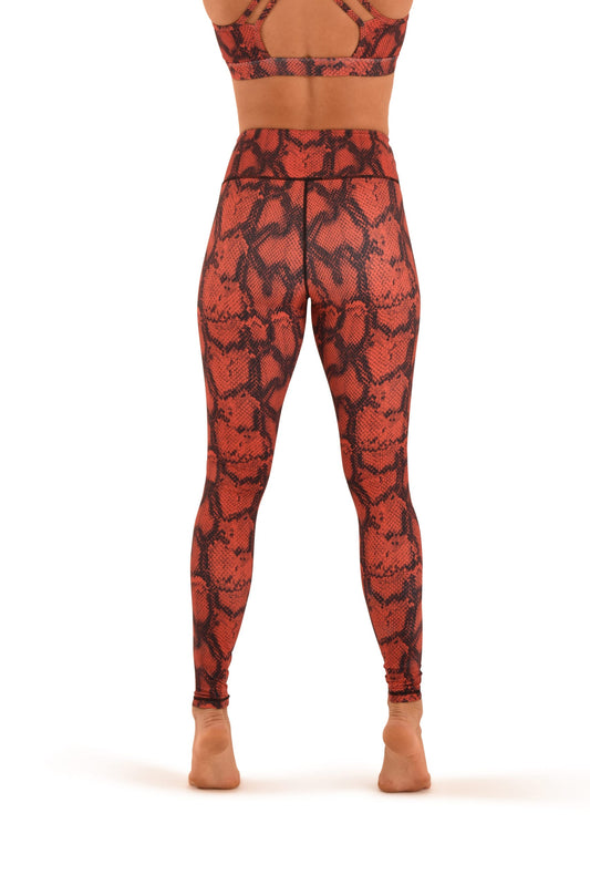 OFF THE POLE LEGGINGS- SNAKEPRINT ORANGE