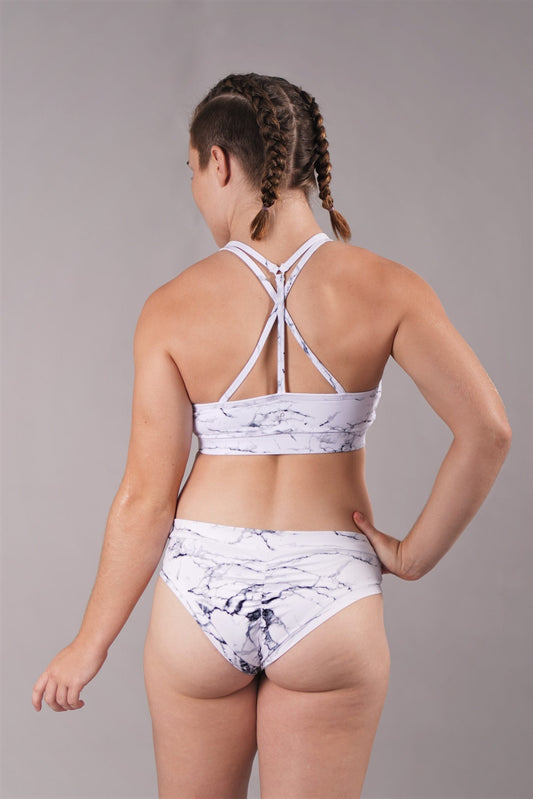 OFF THE POLE MESH TOP- HVIT MARMOR