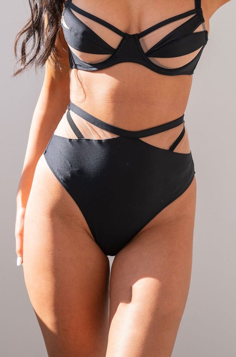 LUNALAE ADELE BOTTOM - MESH CUT OUT HIGH WAIST BOTTOMS FLERE FARGER