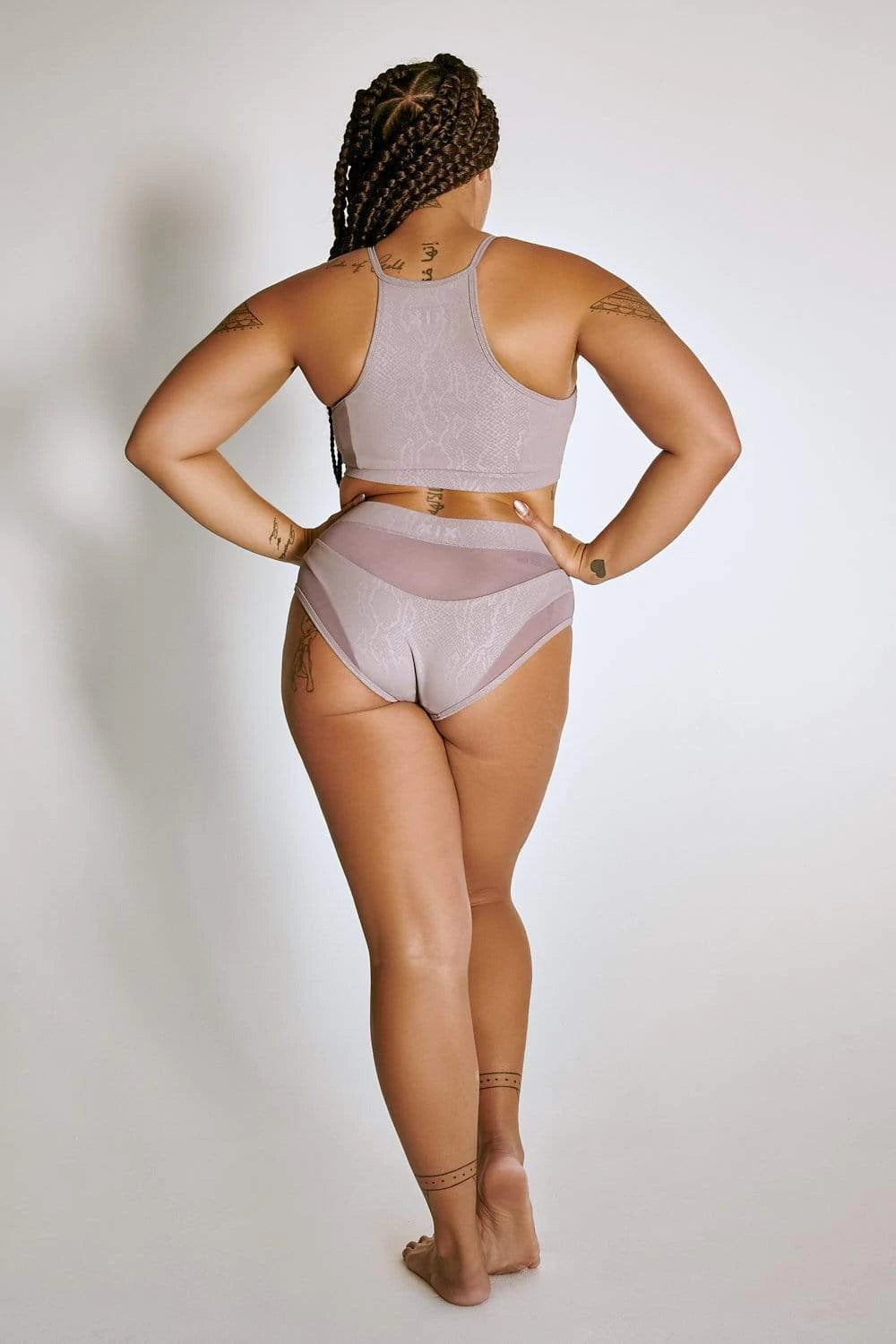 CREATURES OF XIX - GODDESS HIGH WAIST SHORTS- LILAC SNAKE