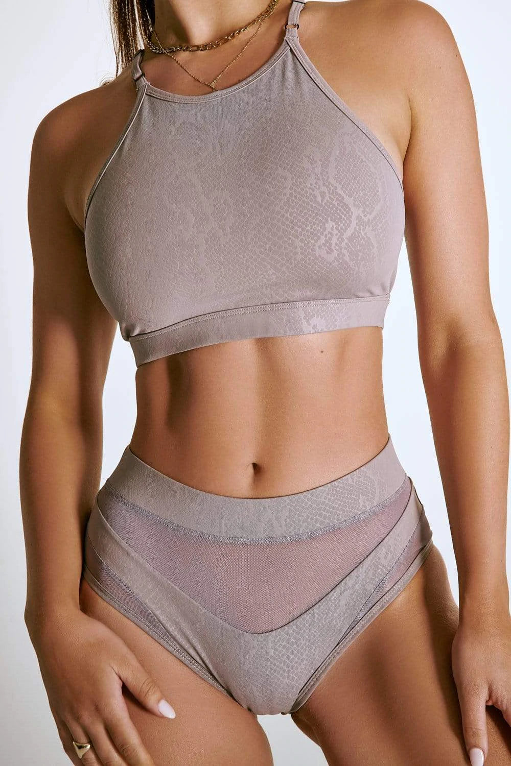 CREATURES OF XIX - GODDESS HIGH WAIST SHORTS- LILAC SNAKE