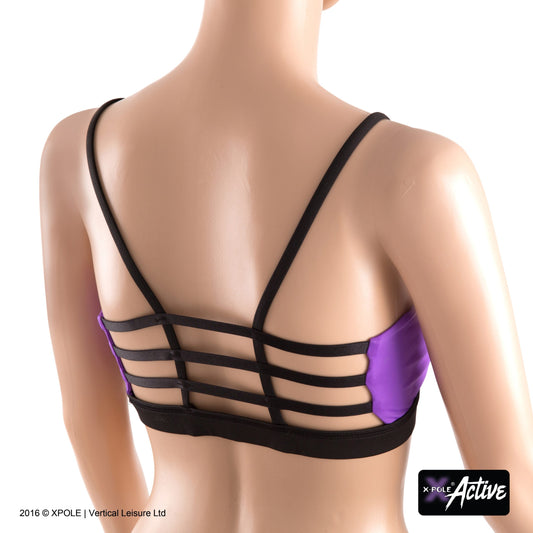 X-POLE ACTIVE TOPP MED STROPPER I RYGGEN - LILLA