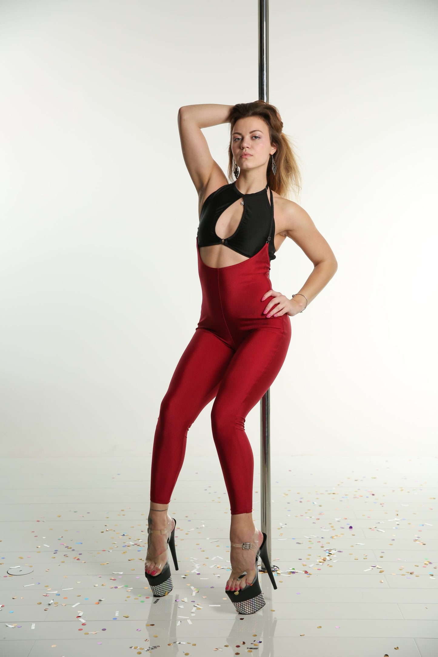 SHARK POLEWEAR- SLING LEGGINGS- VINRØD