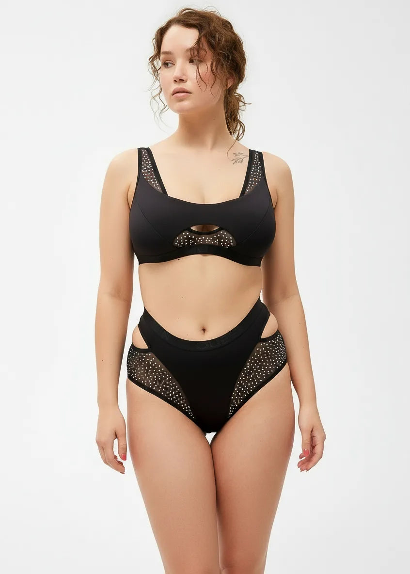 QUEEN - HIGH WAISTED SHORTS WITH MESH – CANDY SHINE - FLERE FARGER