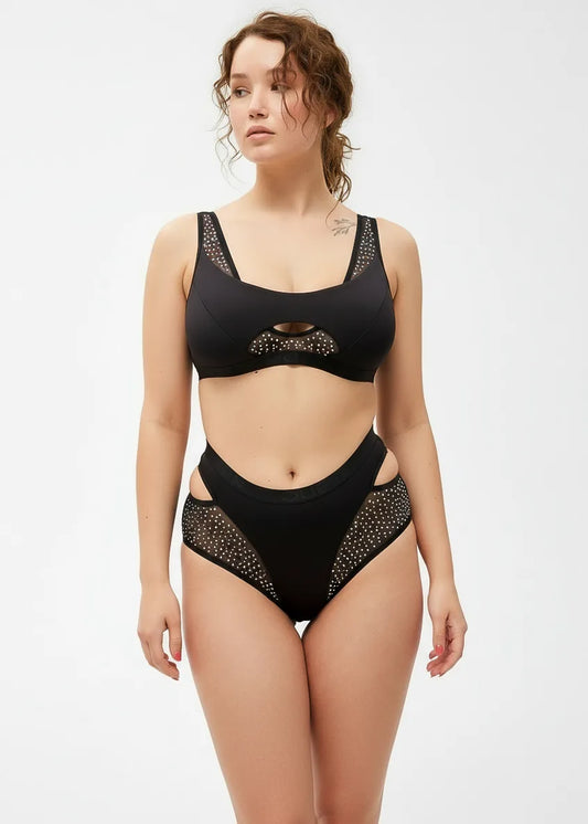 QUEEN - HIGH WAISTED SHORTS WITH MESH – CANDY SHINE - FLERE FARGER