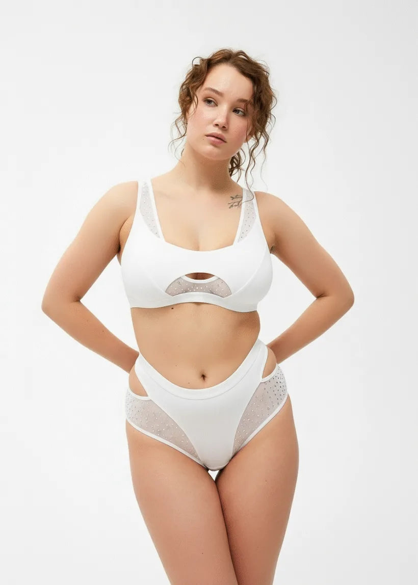 QUEEN - HIGH WAISTED SHORTS WITH MESH – CANDY SHINE - FLERE FARGER