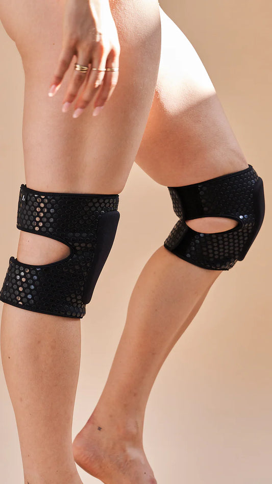 LUNALAE VELCRO STICKY GRIP KNEE PADS- SVART