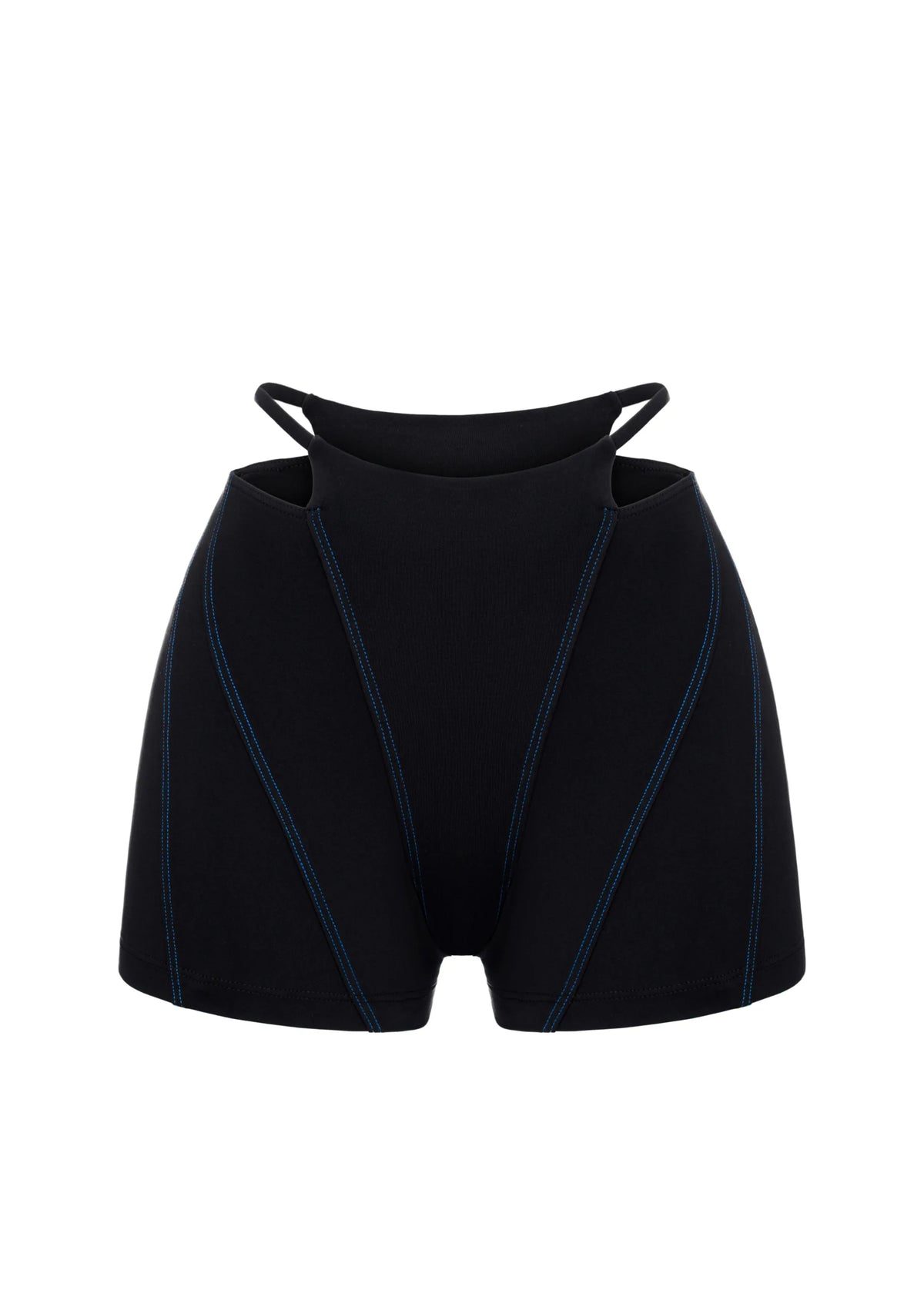 QUEEN - EXPOSED STRAP SHORTS IN BLACK