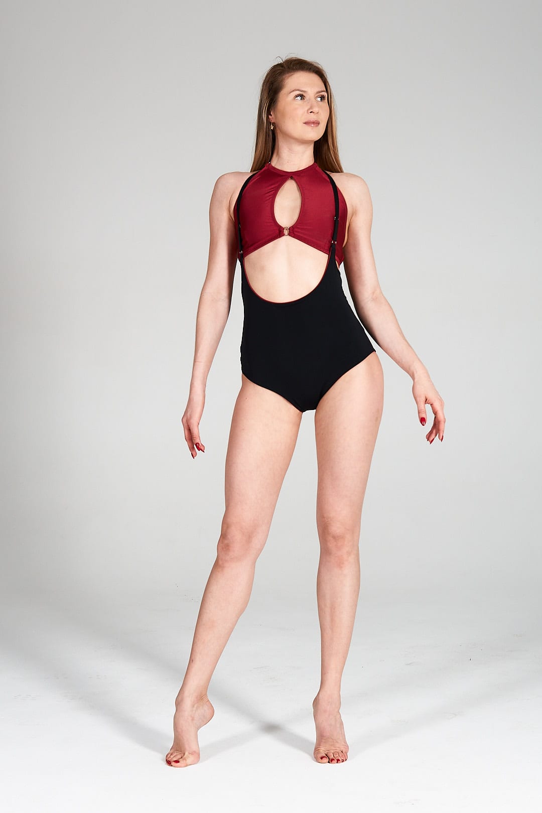SHARK POLEWEAR- SLING SHORTS- VINRØD/SVART