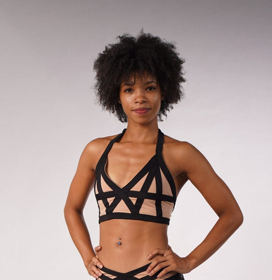 OFF THE POLE CAGED TOP - TAN