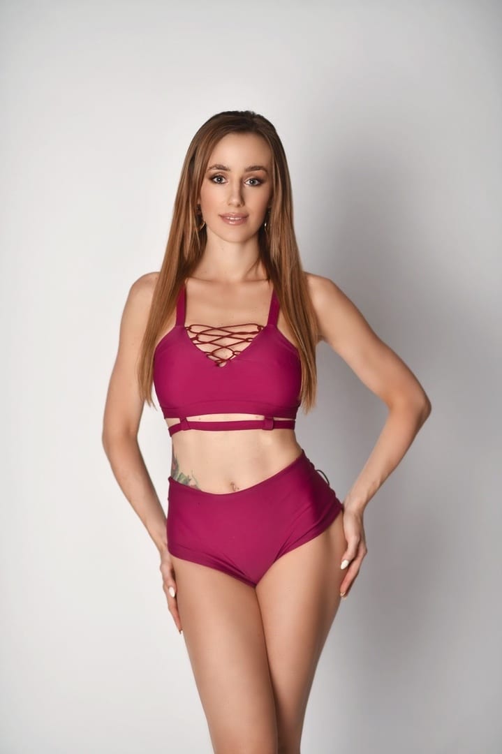 OKSA CLEOPATRA SHORTS- BURGUNDER