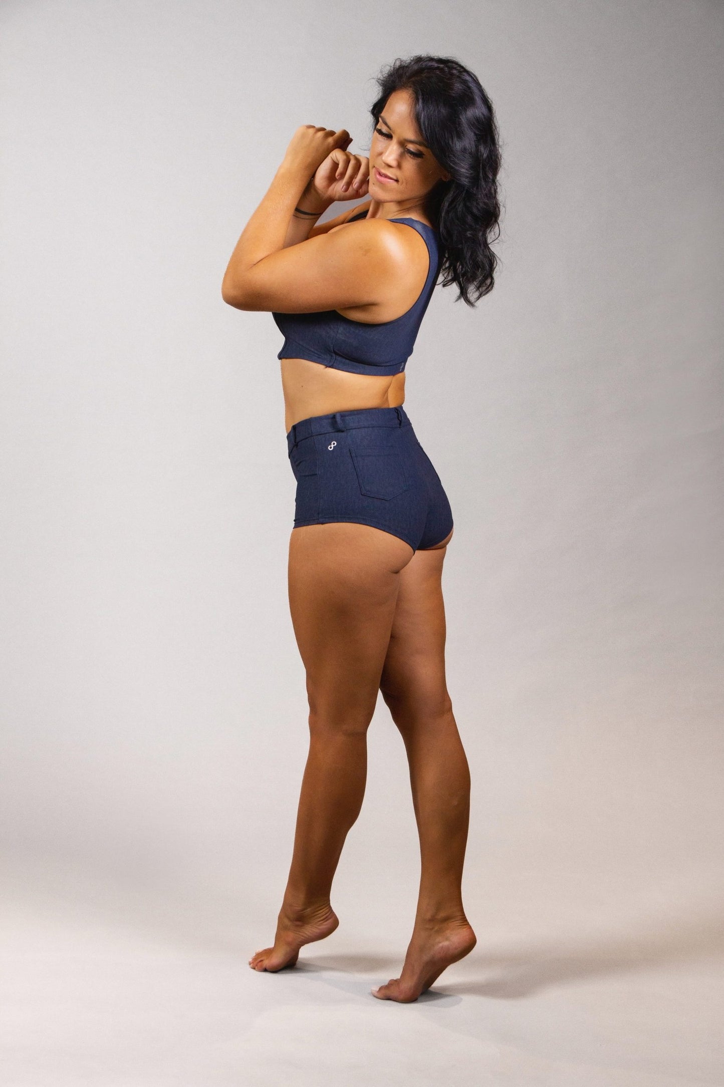 OFF THE POLE DENIM SHORTS- BLÅ