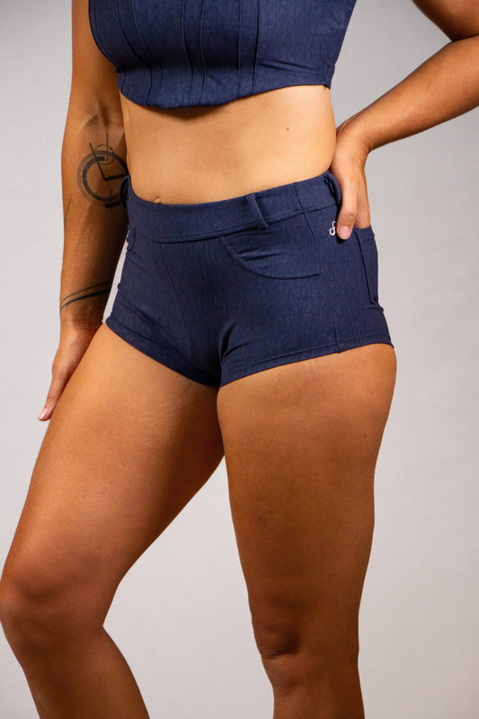 OFF THE POLE DENIM SHORTS- BLÅ