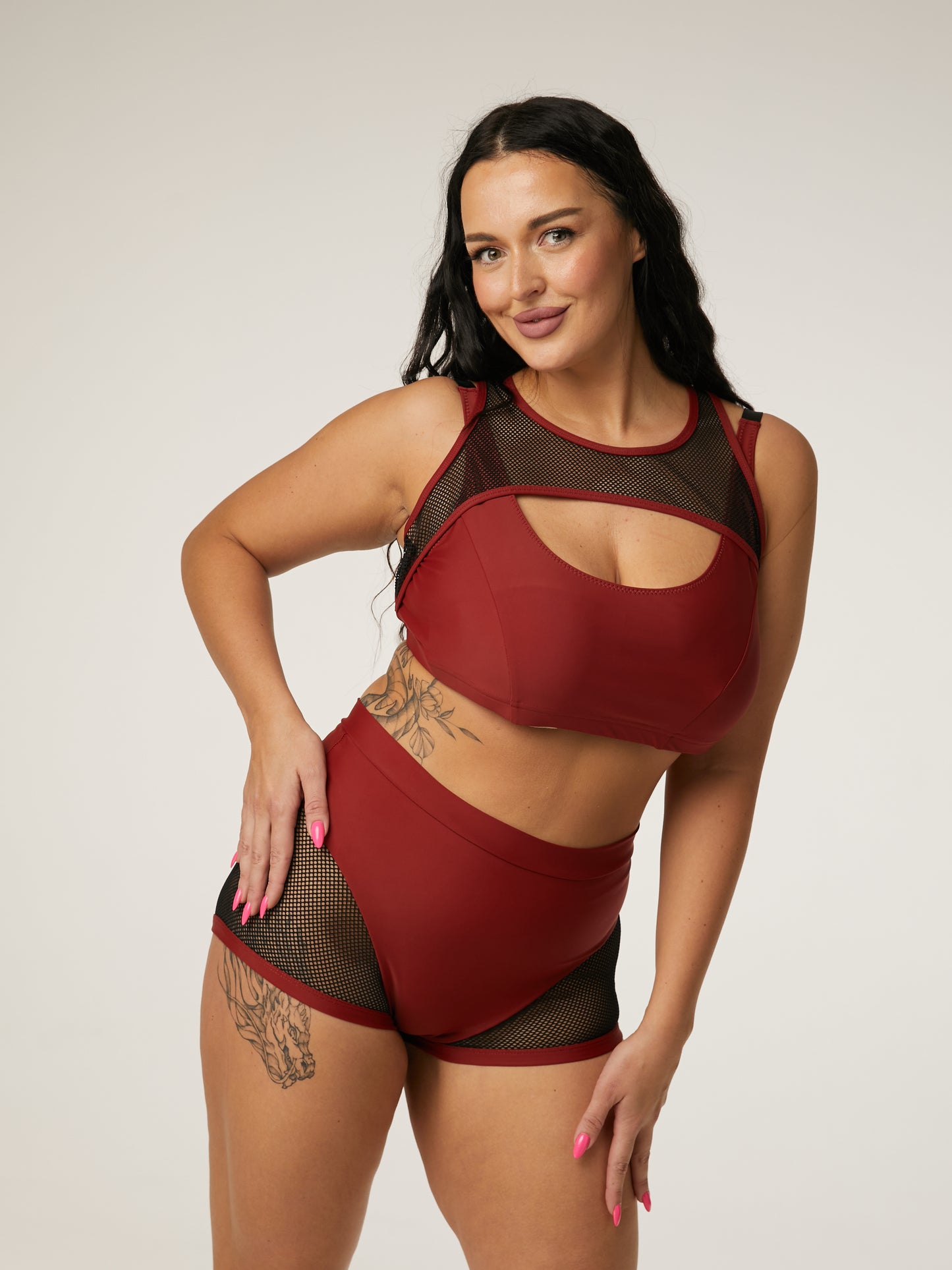 POLERINA-SHORTS- MØRKE  RØD