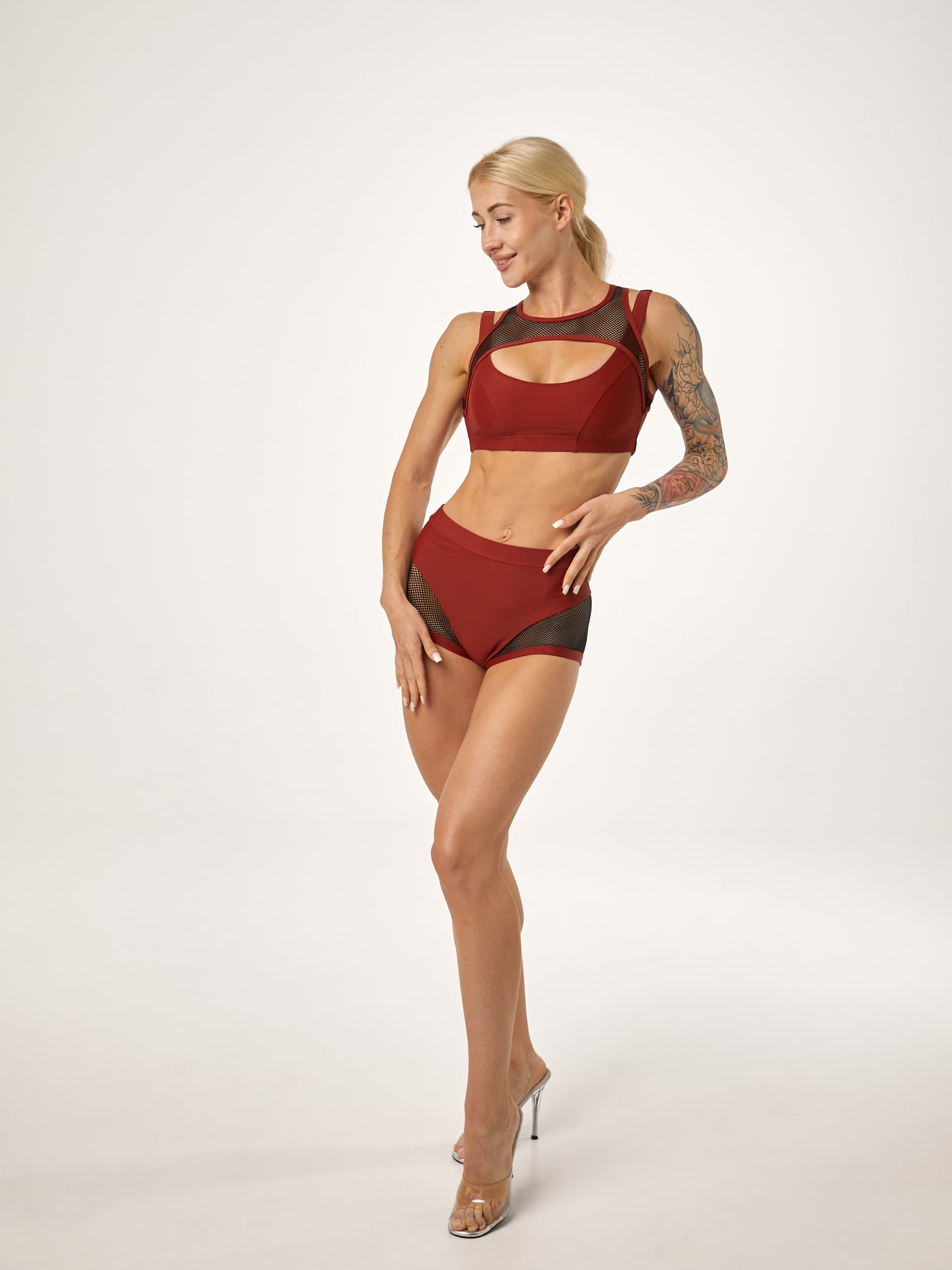 POLERINA-SHORTS- MØRKE  RØD