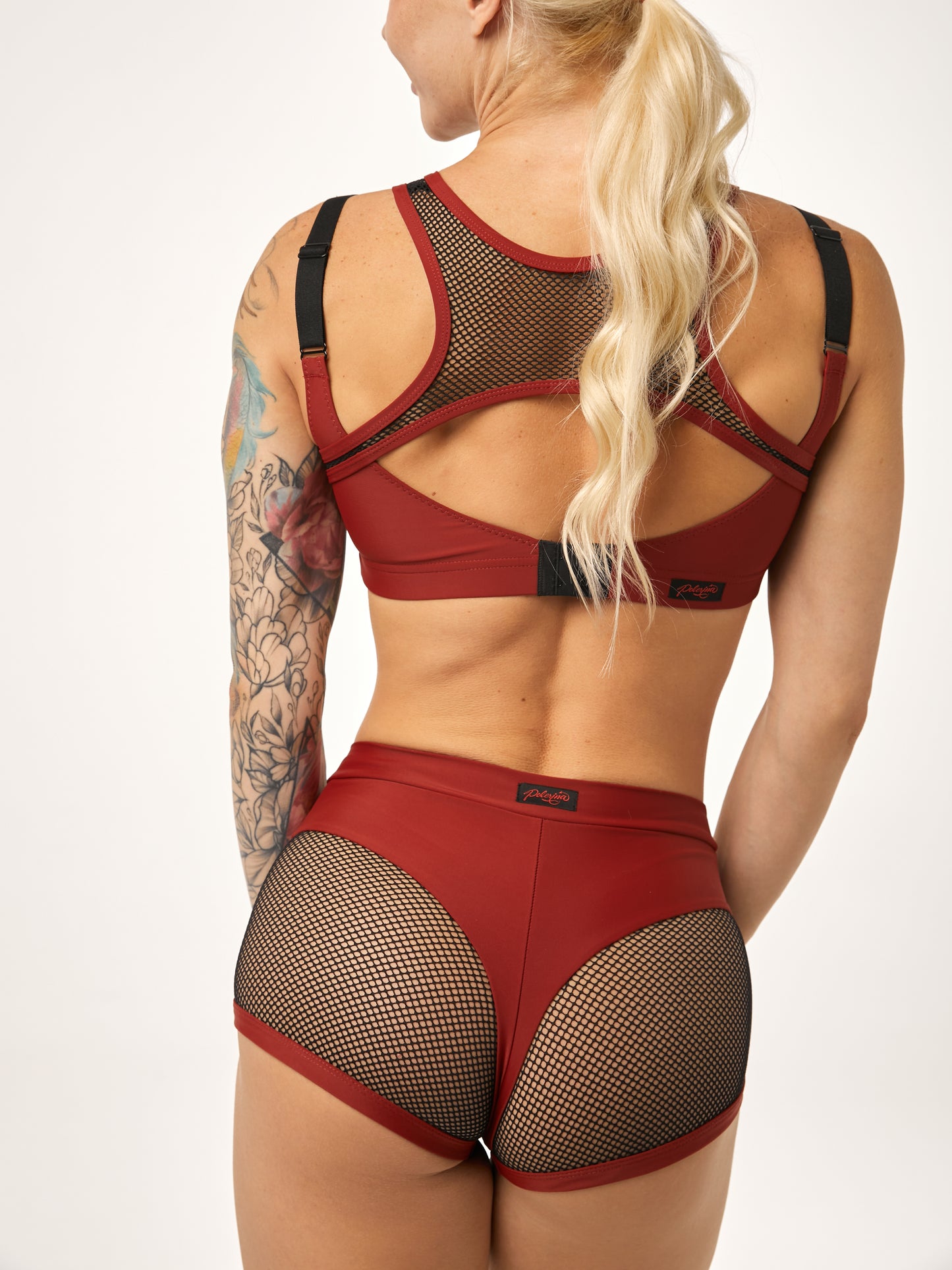 POLERINA-SHORTS- MØRKE  RØD