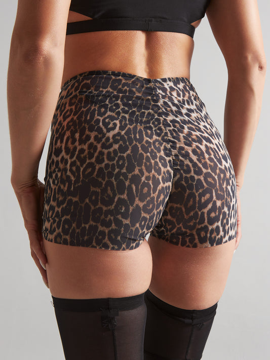 HARNA - MOIRE SHORTS - LEOPARD