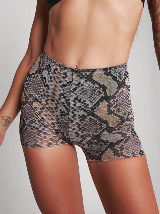 HARNA - MOIRE SHORTS - SNAKE