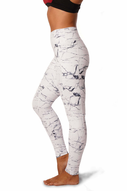 OFF THE POLE ICONIC LEGGINGS - HVIT MARMOR