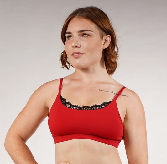 OFF THE POLE LACE TOP RØD