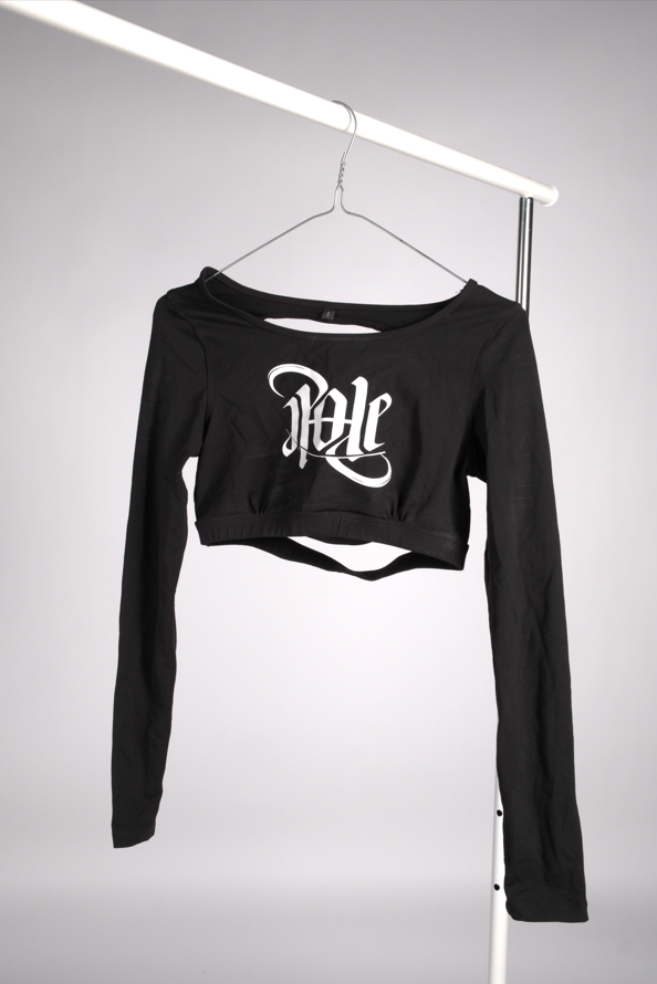 SECOND HAND - OTP SIGNATURE CROP TOPP – SVART