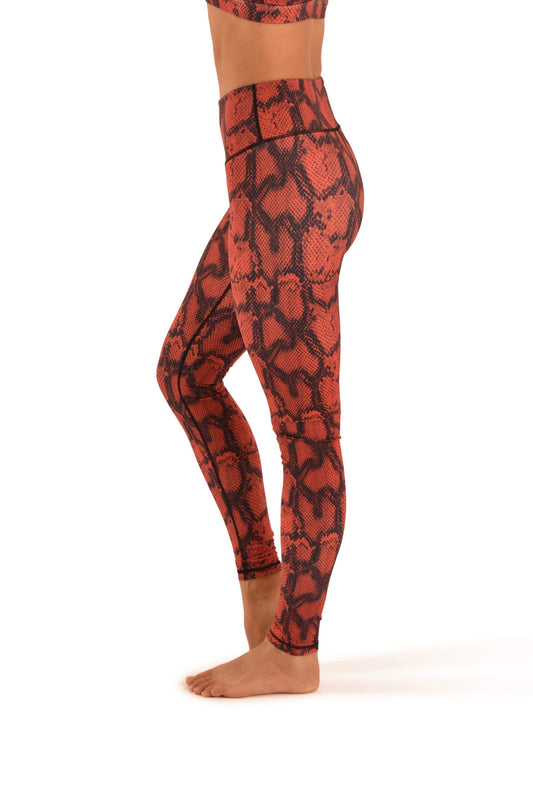 OFF THE POLE LEGGINGS- SNAKEPRINT ORANGE