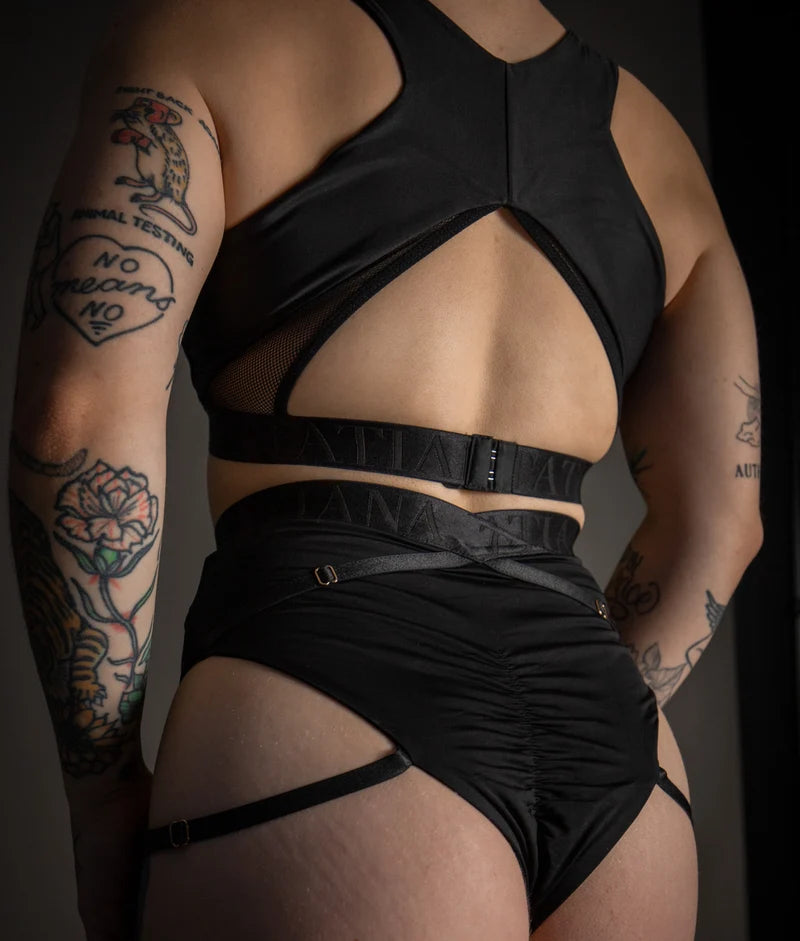 TATIANA - PERLA SHORTS -  SVART