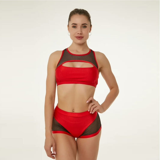 POLERINA- SHORTS- SVART/RØD