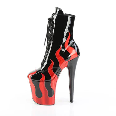 PLEASER FLAMINGO 1020 SVART FLAMME RØD  - 20.3 cm / 8"