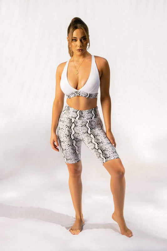 CREATURES OF XIX GECKO GRIP WHITE MAMBA BIKER SHORTS