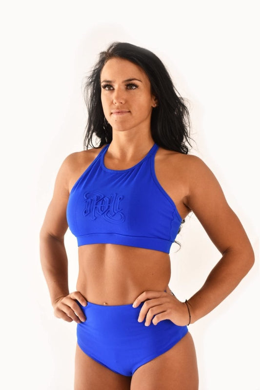 OFF THE POLE EMBOSSED SPORTS BH – KONGEBLÅ