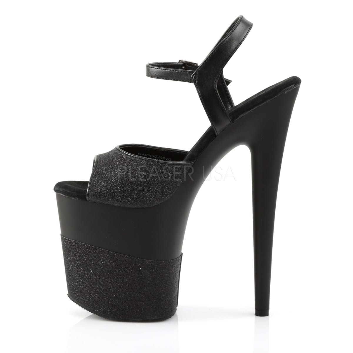 PLEASER FLAMINGO 809 SVART GLITTER - 20.3 cm / 8"